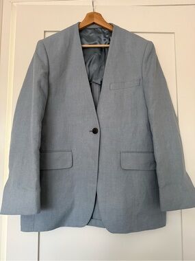 ARKET Light Blue 100% Linen Oversized Blazer | Fits XS-L | Size EU 32 (US 2)